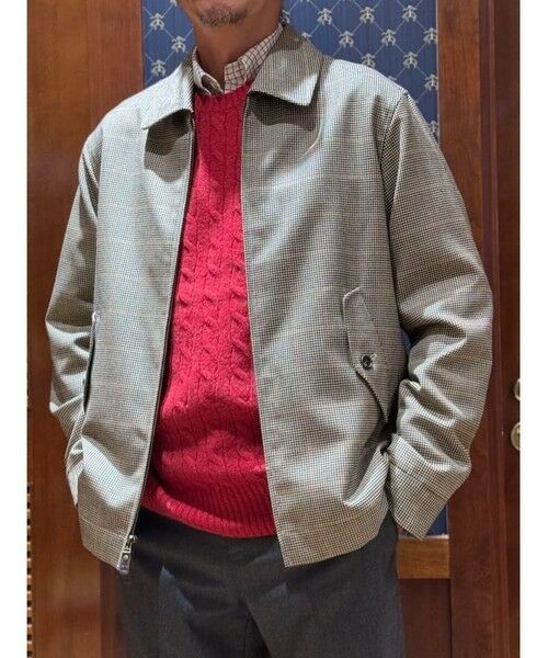Brooks Brothers/ブルックス ブラザーズ ウール ガンクラブチェック ジップブルゾン ブラウン L