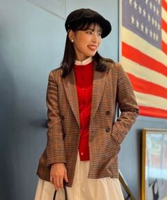 Brooks Brothers / ブルックス ブラザーズ テーラードジャケット | ウールブレンド　ガンクラブチェック　ダブル４ボタン　ピークトラペルジャケット