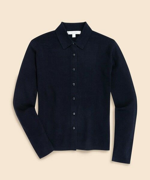 Brooks Brothers/ブルックス ブラザーズ コットン マーセライズ ポロカーディガン ネイビー M Brooks Brothers/ブルックス ブラザーズ コットン マーセライズ ポロカーディガン ネイビー M