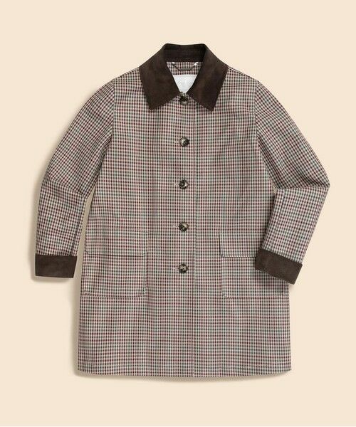 Brooks Brothers/ブルックス ブラザーズ コットン/ナイロン ボンディング チェック ステンカラーコート ブラウン M Brooks Brothers/ブルックス ブラザーズ コットン/ナイロン ボンディング チェック ステンカラーコート ブラウン M