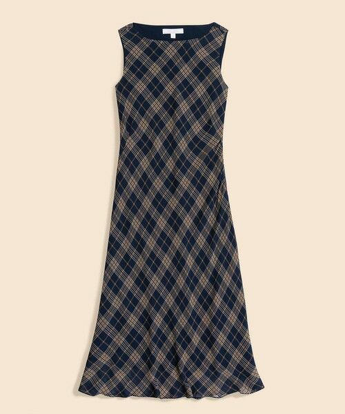 Brooks Brothers / ブルックス ブラザーズ ロング・マキシ丈ワンピース | レーヨンシフォン タータンチェック ノースリーブ ロングワンピース | 詳細6