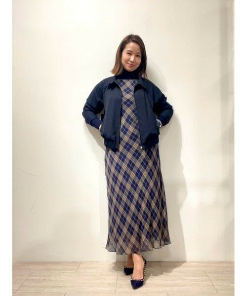 Brooks Brothers / ブルックス ブラザーズ ロング・マキシ丈ワンピース | レーヨンシフォン タータンチェック ノースリーブ ロングワンピース | 詳細7