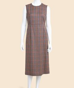 Brooks Brothers / ブルックス ブラザーズ ロング・マキシ丈ワンピース | ウールブレンド　ガンクラブチェック　ノースリーブワンピース