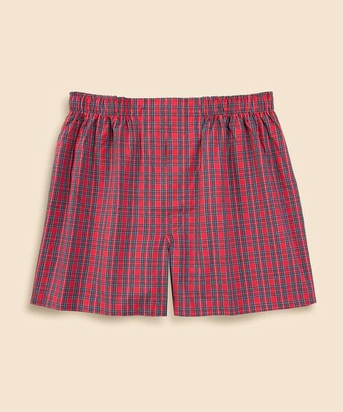 Brooks Brothers / ブルックス ブラザーズ ボクサーパンツ・ブリーフ | コットンブロードクロス ホリデータータンチェック ボクサーショーツ Traditional Fit(レッド)