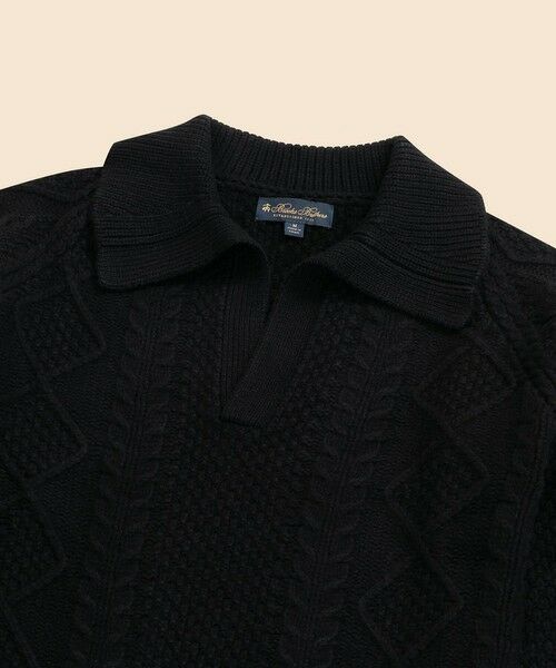 Brooks Brothers / ブルックス ブラザーズ ニット・セーター | ウール　アーカイブ　ジョニーカラー　フィッシャーマンズセーター | 詳細1