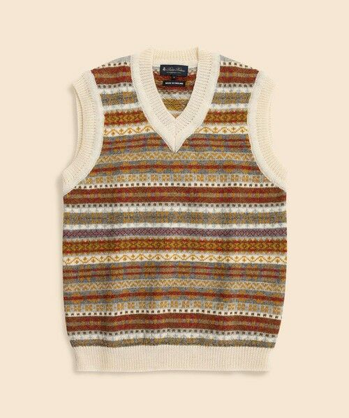 Brooks Brothers / ブルックス ブラザーズ ベスト | ウール　フェアアイル　Vネックベスト　Made in UK | 詳細1
