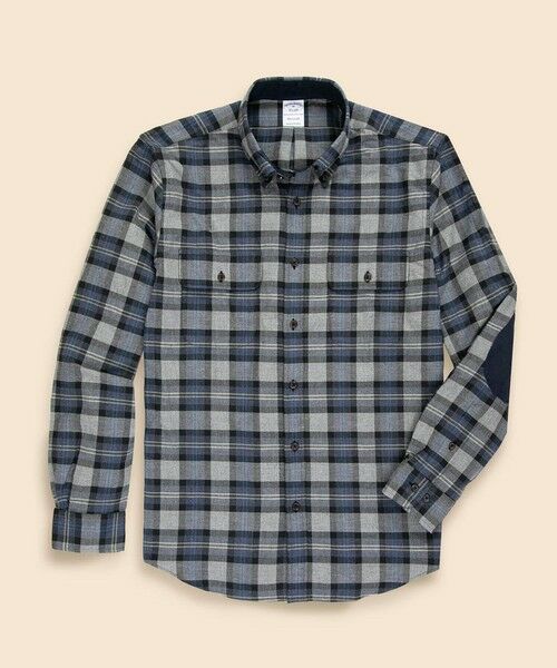 Brooks Brothers/ブルックス ブラザーズ コットン/カシミヤ フランネル ダブルポケット カジュアルシャツ Regular Fit グレー S Brooks Brothers/ブルックス ブラザーズ コットン/カシミヤ フランネル ダブルポケット カジュアルシャツ Regular Fit グレー S