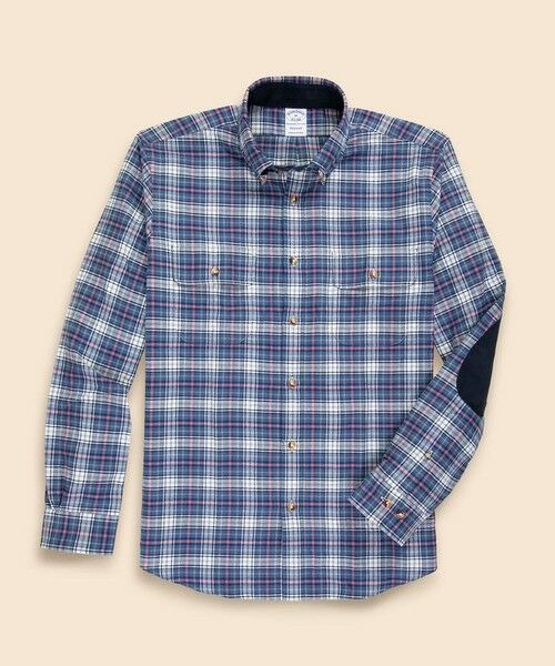 Brooks Brothers/ブルックス ブラザーズ コットン/カシミヤ フランネル ダブルポケット カジュアルシャツ Regular Fit ネイビー M Brooks Brothers/ブルックス ブラザーズ コットン/カシミヤ フランネル ダブルポケット カジュアルシャツ Regular Fit ネイビー M