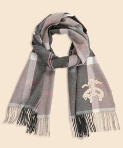 Brooks Brothers / ブルックス ブラザーズ マフラー・ショール・スヌード・ストール | カシミヤ　GFエンブロイダリー　タータンチェック　オブロングスカーフ