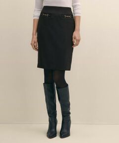 Brooks Brothers / ブルックス ブラザーズ ミニ・ひざ丈スカート | ポリエステル／ウール　ホースビット　ペンシルスカート