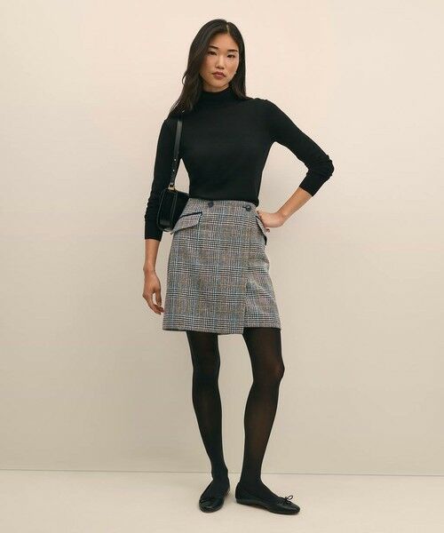 Brooks Brothers / ブルックス ブラザーズ ミニ・ひざ丈スカート | ウール マルチカラーチェック ラップスカート | 詳細2