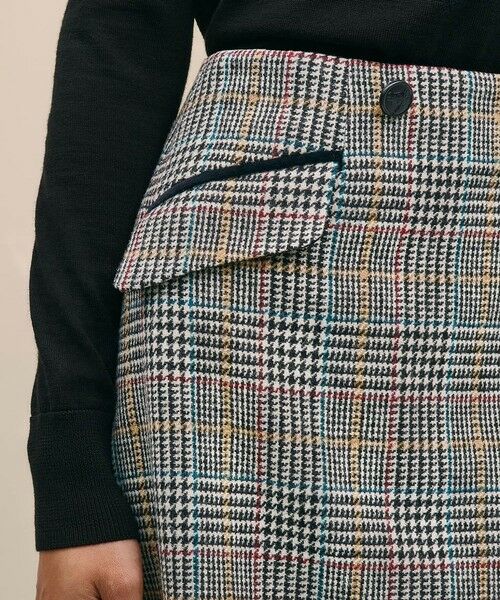 Brooks Brothers / ブルックス ブラザーズ ミニ・ひざ丈スカート | ウール マルチカラーチェック ラップスカート | 詳細3