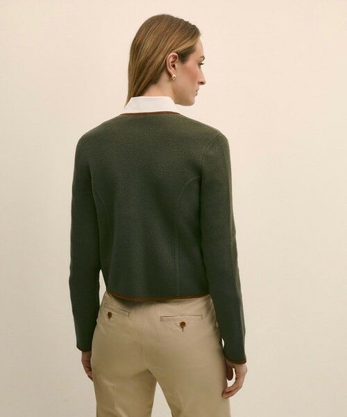 Brooks Brothers / ブルックス ブラザーズ ニット・セーター | メリノウール　スウェードトリム　ニットジャケット | 詳細1