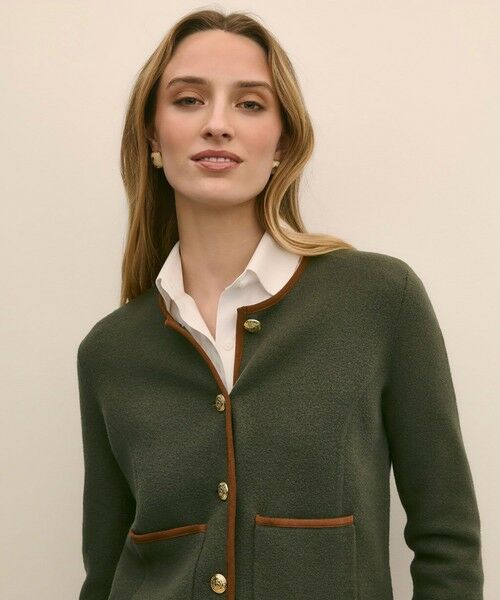 Brooks Brothers / ブルックス ブラザーズ ニット・セーター | メリノウール　スウェードトリム　ニットジャケット | 詳細2