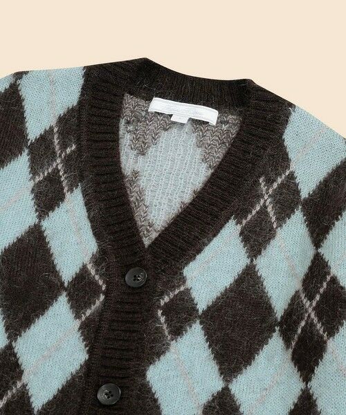 Brooks Brothers / ブルックス ブラザーズ カーディガン・ボレロ | キッドモヘアブレンド　チョコミントアーガイル　Vネックカーディガン | 詳細1