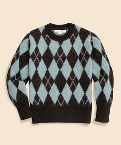 Brooks Brothers / ブルックス ブラザーズ ニット・セーター | キッドモヘアブレンド　チョコミントアーガイル　クルーネックセーター