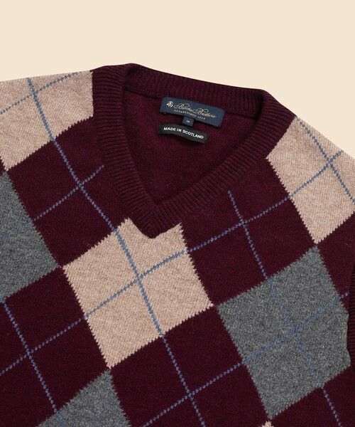 Brooks Brothers / ブルックス ブラザーズ ベスト | ウール　アーガイル　Vネックベスト　Made in UK | 詳細1