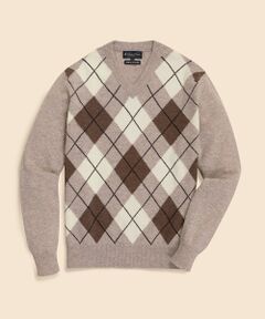 Brooks Brothers / ブルックス ブラザーズ ニット・セーター | ウール　アーガイル　Vネックセーター　Made in UK