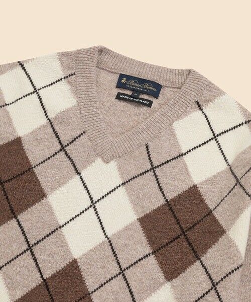 Brooks Brothers / ブルックス ブラザーズ ニット・セーター | ウール　アーガイル　Vネックセーター　Made in UK | 詳細1