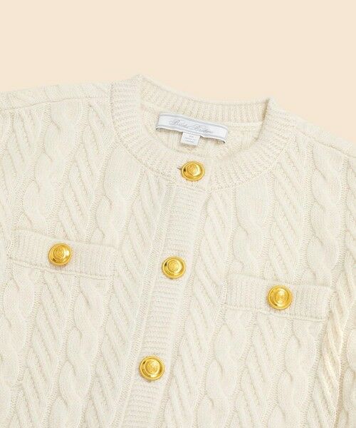 Brooks Brothers / ブルックス ブラザーズ カーディガン・ボレロ | メリノウール／カシミヤ　ケーブル　ゴールドボタン　クルーネックカーディガン | 詳細1