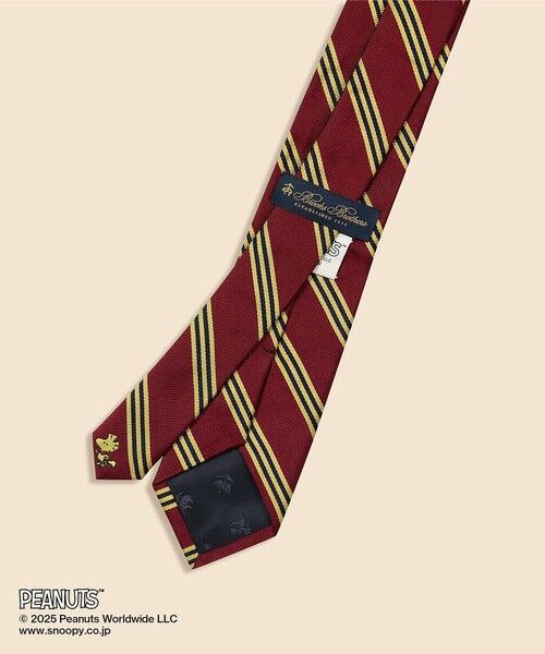 Brooks Brothers / ブルックス ブラザーズ ネクタイ | Brooks Brothers × PEANUTS　シルク　スヌーピー＆ウッドストックエンブロイダリー　BB#1ストライプ　ジャカードタイ | 詳細1