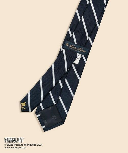Brooks Brothers / ブルックス ブラザーズ ネクタイ | Brooks Brothers × PEANUTS　シルク　スヌーピー＆ウッドストックエンブロイダリー　BB#3ストライプ　ジャカードタイ | 詳細1