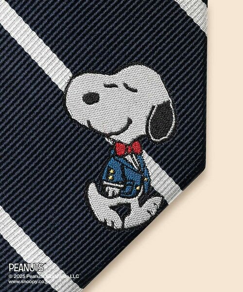 Brooks Brothers / ブルックス ブラザーズ ネクタイ | Brooks Brothers × PEANUTS　シルク　スヌーピー＆ウッドストックエンブロイダリー　BB#3ストライプ　ジャカードタイ | 詳細2