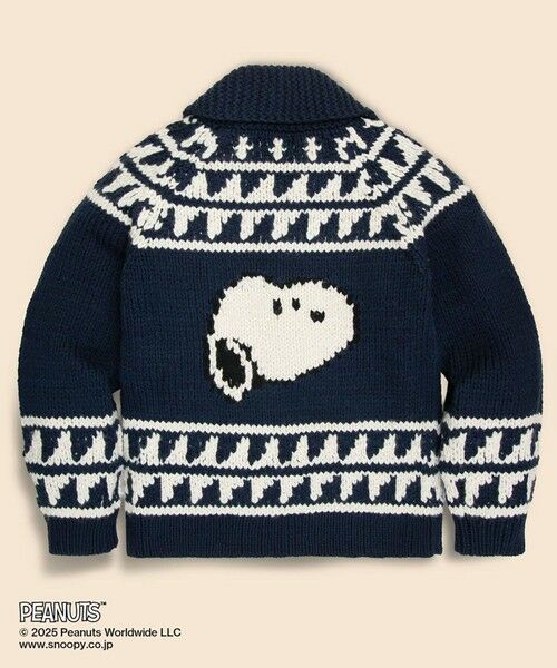 Brooks Brothers / ブルックス ブラザーズ カーディガン・ボレロ | Brooks Brothers × PEANUTS　ウール　スヌーピー　フルジップ　カウチンセーター（ネイビー）