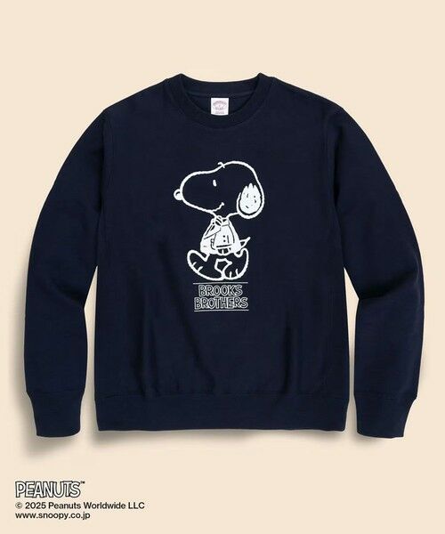 Brooks Brothers / ブルックス ブラザーズ スウェット | Brooks Brothers × PEANUTS　コットンフレンチテリー　スヌーピープリント　スウェットシャツ（ネイビー）