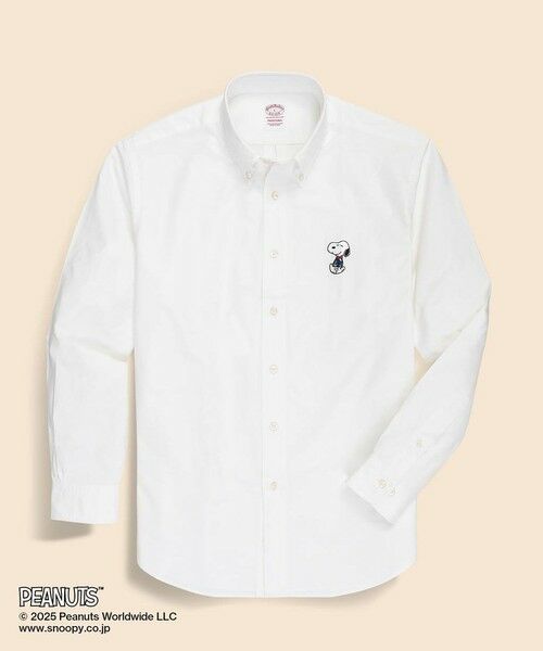 Brooks Brothers / ブルックス ブラザーズ シャツ・ブラウス | Brooks Brothers × PEANUTS スーピマコットン スヌーピーエンブロイダリー カジュアルシャツ Traditional Fit(ホワイト)