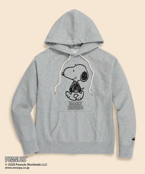 Brooks Brothers / ブルックス ブラザーズ パーカー | Brooks Brothers × PEANUTS コットンフレンチテリー スヌーピープリント フーデッド スウェットシャツ(グレー)