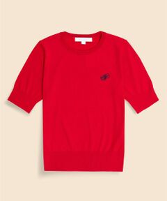 Brooks Brothers / ブルックス ブラザーズ ニット・セーター | 【Double B Collection】 キュプラ/ナイロン　BBロゴ　ショートスリーブセーター