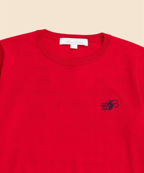 Brooks Brothers / ブルックス ブラザーズ ニット・セーター | 【Double B Collection】 キュプラ/ナイロン　BBロゴ　ショートスリーブセーター | 詳細2