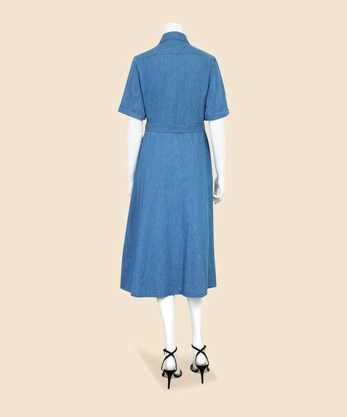 Brooks Brothers / ブルックス ブラザーズ ロング・マキシ丈ワンピース | 【Double B Collection】 コットン ライトウェイトデニム BBロゴ ショートスリーブシャツドレス | 詳細3