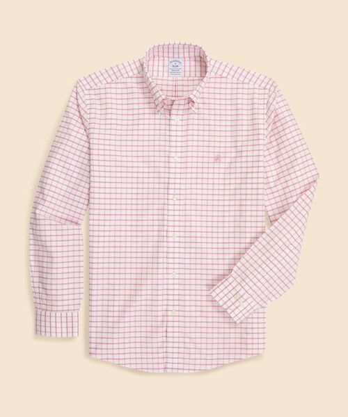 Brooks Brothers / ブルックス ブラザーズ シャツ・ブラウス | ストレッチオックスフォード　GFロゴ　シーズナルパターン　カジュアルシャツ　Regular Fit（ホワイト×レッド）