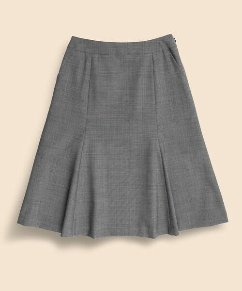 Brooks Brothers / ブルックス ブラザーズ ミニ・ひざ丈スカート | ポリエステル/ウール　ピンヘッド　フレアスカート（グレー）