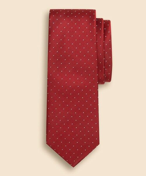 Brooks Brothers / ブルックス ブラザーズ ネクタイ | シルクサテン　ドットタイ（レッド）