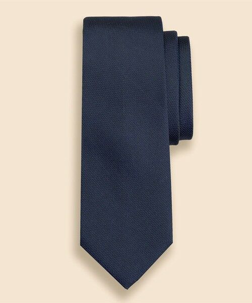 Brooks Brothers / ブルックス ブラザーズ ネクタイ | シルク　バスケットウィーブ　ソラーロ　ソリッドタイ（ネイビー）