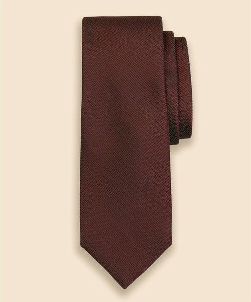 Brooks Brothers / ブルックス ブラザーズ ネクタイ | シルク　バスケットウィーブ　ソラーロ　ソリッドタイ（バーガンディー）