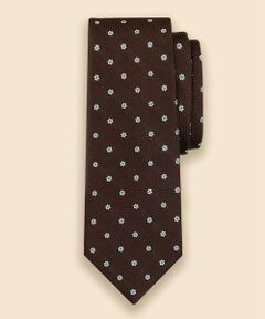 Brooks Brothers / ブルックス ブラザーズ ネクタイ | シルク　バスケットウィーブ　フラワーモチーフタイ