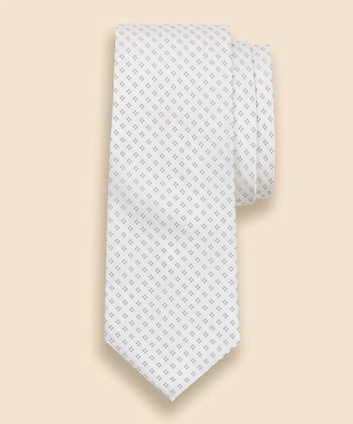 Brooks Brothers / ブルックス ブラザーズ ネクタイ | シルク　フラワー　フォーマルタイ（シルバー）