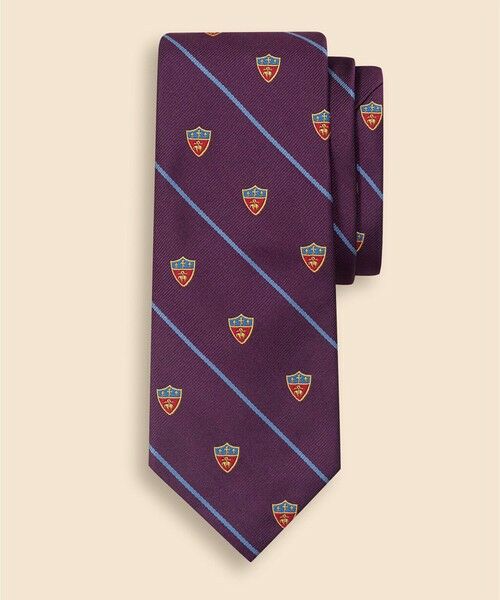 Brooks Brothers / ブルックス ブラザーズ ネクタイ | シルク　クレスト　BB#3ストライプ　レップタイ（パープル）