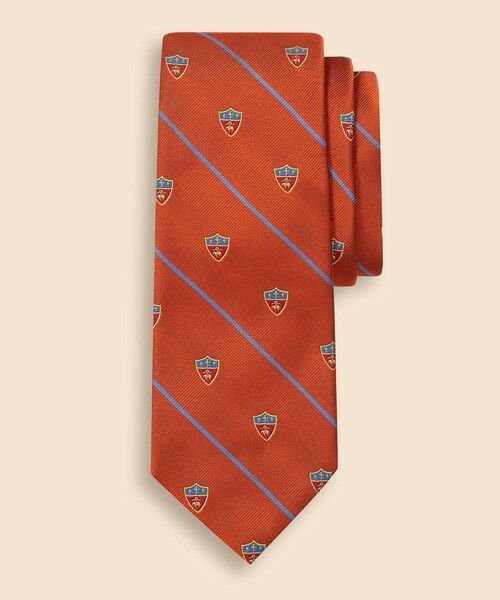 Brooks Brothers / ブルックス ブラザーズ ネクタイ | シルク　クレスト　BB#3ストライプ　レップタイ（オレンジ）