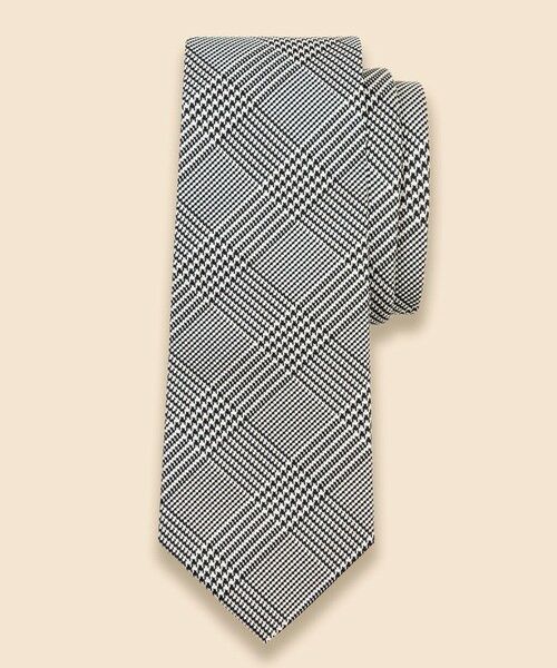 Brooks Brothers / ブルックス ブラザーズ ネクタイ | シルク　グレンプラッド　フォーマルタイ（ブラック×ホワイト）