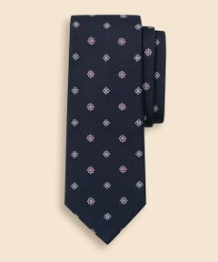 Brooks Brothers / ブルックス ブラザーズ ネクタイ | シルク　スクエア×フラワー　ジャカードタイ