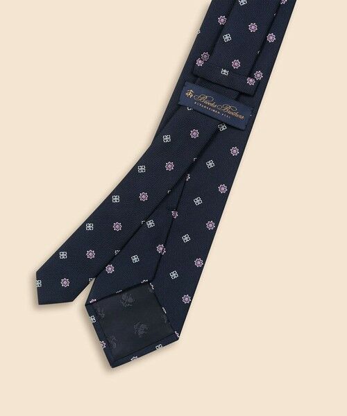 Brooks Brothers / ブルックス ブラザーズ ネクタイ | シルク　スクエア×フラワー　ジャカードタイ | 詳細1
