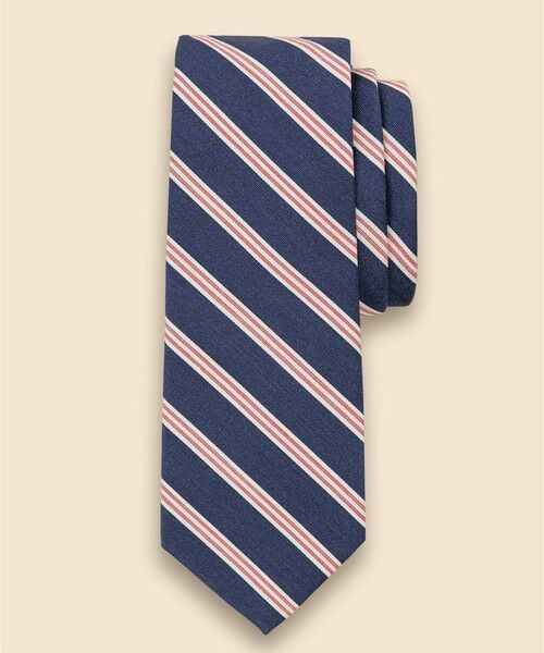 Brooks Brothers / ブルックス ブラザーズ ネクタイ | シルク／コットン　サテン　BB#1ミニストライプ　レップタイ（ネイビー）