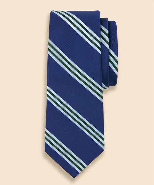 Brooks Brothers / ブルックス ブラザーズ ネクタイ | シルク　サテン　BB#1ストライプ　レップタイ（ブルー）
