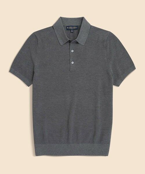 Brooks Brothers / ブルックス ブラザーズ ポロシャツ | スーピマコットン　ストレッチピケ　ショートスリーブ　ポロセーター（グレー）
