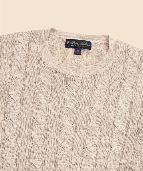 Brooks Brothers / ブルックス ブラザーズ ニット・セーター | リネン　ケーブル　クルーネックセーター | 詳細1